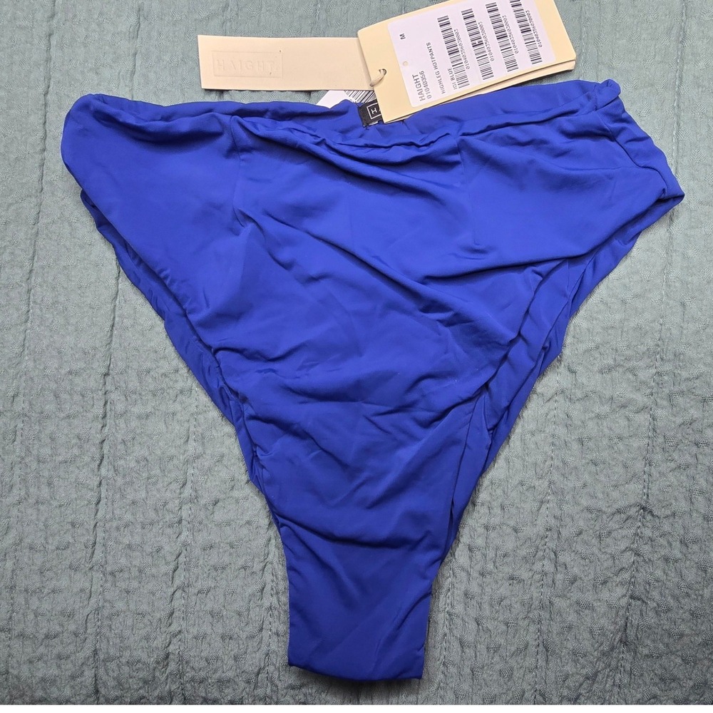 NWT‎ Haight Highleg Hotpants Igi Blue High-Waisted Bikini Bottoms  Med 01040356